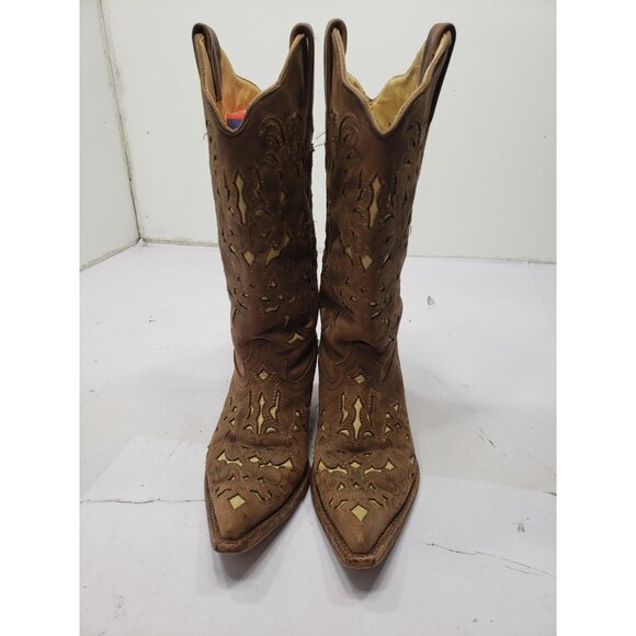 Corral Vintage Brown Cowboy Western Boots 6M C1965 Genuine Cowhide Mexico